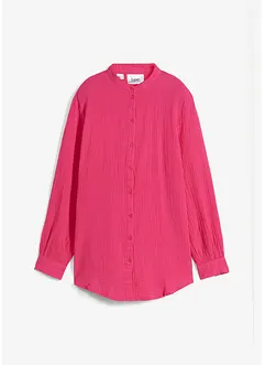 Lange mousseline blouse van katoen met zijsplitten, bonprix