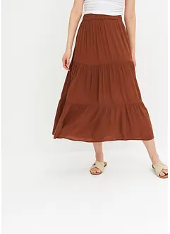 Crinkle midi rok van viscose, bonprix
