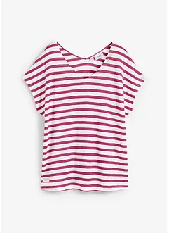Linnen shirt met vleermuismouwen en V-hals, bonprix