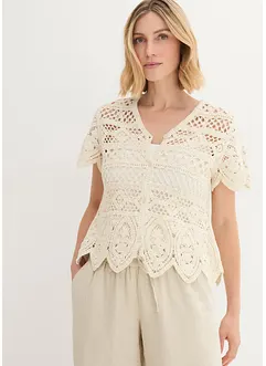 Kort crochet vest, bonprix