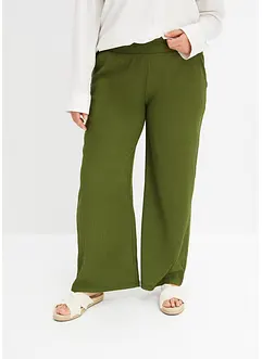 Jersey-crêpe broek met hoge band, bonprix