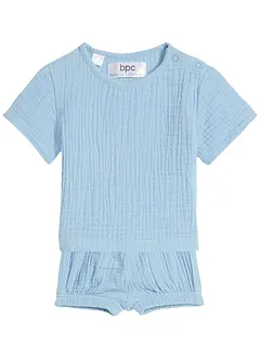 Baby mousseline shirt en korte broek van puur katoen (2-dlg. set), bpc bonprix collection