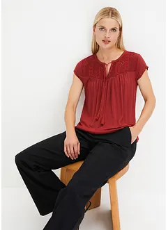 Shirt met broderie anglaise, bonprix