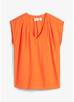 Blouse met V-hals en korte mouwen, bonprix