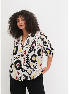 Crinkle blouse met smokwerk van soepele viscose, bonprix
