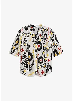 Crinkle blouse met smokwerk van soepele viscose, bonprix