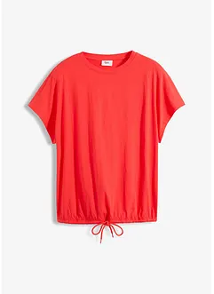 Shirt in een katoen-viscosemix met strikkoordje aan de zoom, bonprix