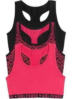 Meisjes bralette met biologisch katoen (set van 3), bonprix