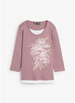 2-in-1 shirt van katoen, 3/4 mouw, bonprix