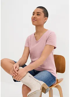 Basic longshirt met V-hals (set van 2), bonprix