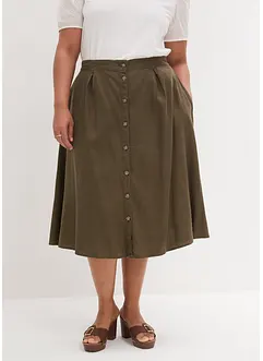 Midi rok met linnen, bonprix