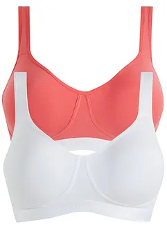 T-shirt bh zonder beugels (set van 2) met biologisch katoen, bonprix
