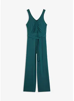 Jersey jumpsuit met plooitjes, bonprix