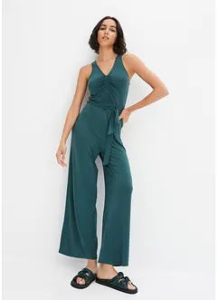 Jersey jumpsuit met plooitjes, bonprix