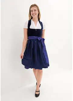 Dirndl met fluweel en schort van satijn (2-dlg. set), bonprix