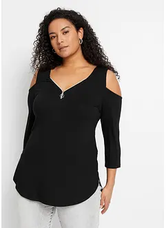Cold shoulder shirt van soepele viscose, bonprix