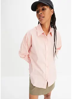 Oversized overhemdblouse met knoopsluiting van katoen, bonprix