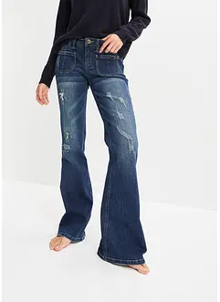 Flared stretch jeans low waist, bonprix