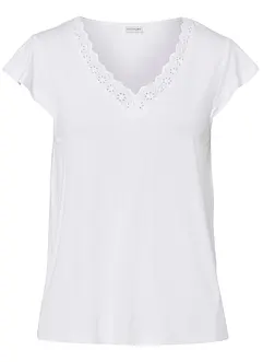 Shirt met kant van een viscose-mix, bonprix