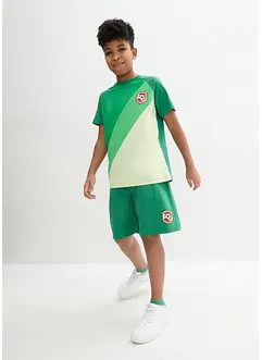 Jongens T-shirt en korte shirtbroek van biologisch katoen (2-dlg. set), bonprix
