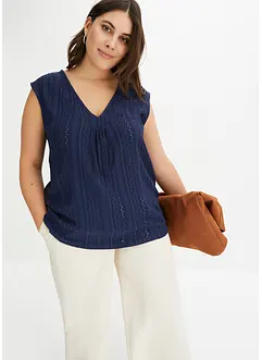 Top met broderie anglaise, bonprix