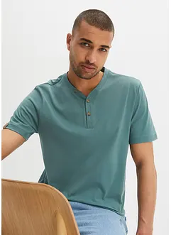 Henley shirt, korte mouw (set van 2) van biologisch katoen, bonprix