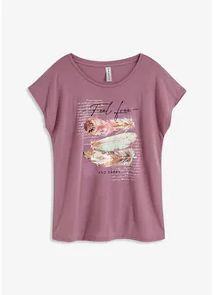 T-shirt met verenprint, bonprix