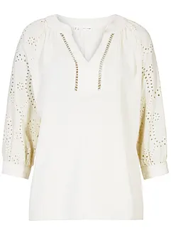 Mousseline tuniek met broderie anglaise, bonprix