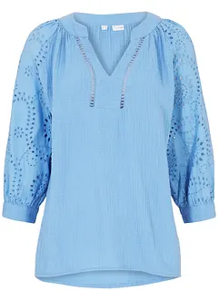 Mousseline tuniek met broderie anglaise, bonprix