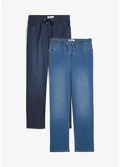 High waist instapjeans, straight (set van 2), bonprix