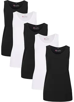 Katoenen longtop (set van 5), bonprix