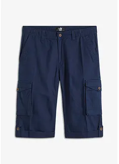 Lange cargo bermuda met linnen, regular fit, bonprix