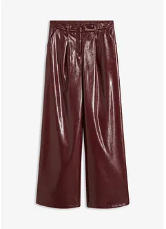 Imitatieleren broek met high waist, bonprix