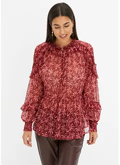 Chiffon blouse met ruches, bonprix