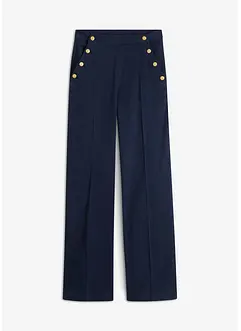 Wide leg broek met gouden knopen, bonprix