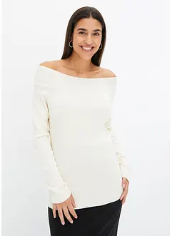 Geribde off shoulder trui, bonprix