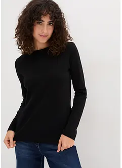 Geribde longsleeve van puur katoen, bonprix