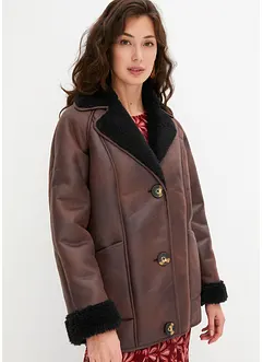 Oversized imitatie lammy coat, bonprix