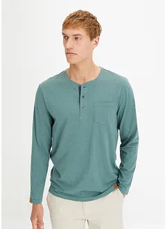 Henley shirt van biologisch katoen, lange mouw, bonprix