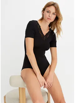 Body van modal met kant en halflange mouwen, bonprix