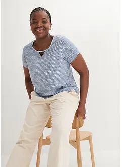 Shirt met elastiek, korte mouw, bonprix