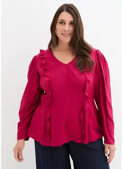 Blouse met volants van soepele viscose, bonprix