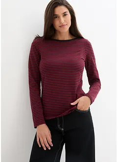 Gestreepte longsleeve met boothals, bonprix
