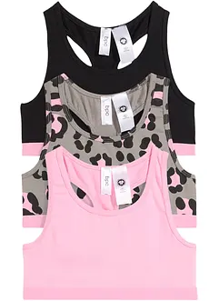 Meisjes bralette met biologisch katoen (set van 3), bonprix