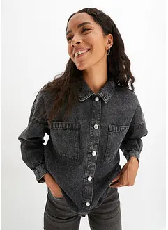 Oversized denim shacket, bonprix