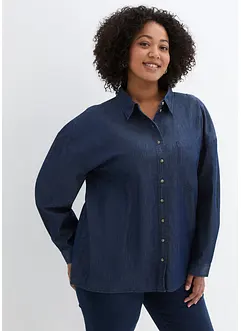 Oversized spijkerblouse van biologisch katoen, bonprix