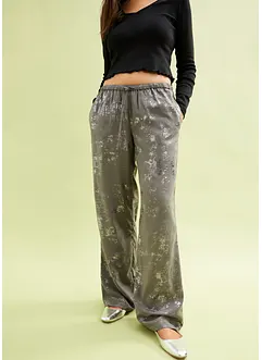 Geweven broek met foilprint, bonprix