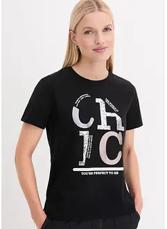 T-shirt met glitterprint, bonprix