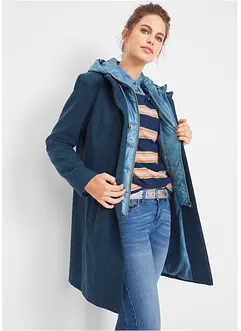 Korte coat in wollen look, in layerlook, bonprix