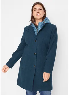 Korte coat in wollen look, in layerlook, bonprix